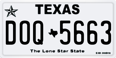 TX license plate DOQ5663