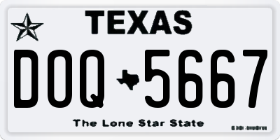 TX license plate DOQ5667