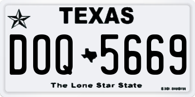 TX license plate DOQ5669