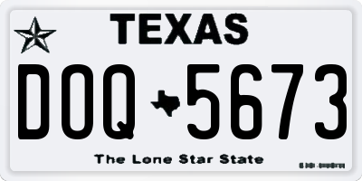 TX license plate DOQ5673
