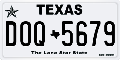 TX license plate DOQ5679