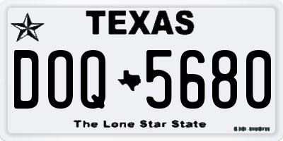 TX license plate DOQ5680