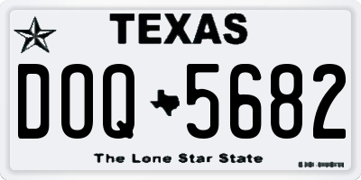 TX license plate DOQ5682