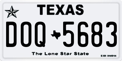 TX license plate DOQ5683