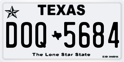 TX license plate DOQ5684