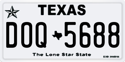 TX license plate DOQ5688
