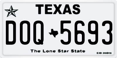 TX license plate DOQ5693