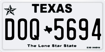 TX license plate DOQ5694