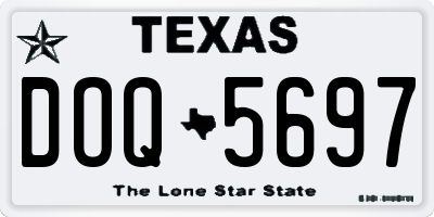 TX license plate DOQ5697