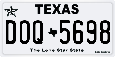TX license plate DOQ5698