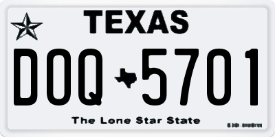 TX license plate DOQ5701