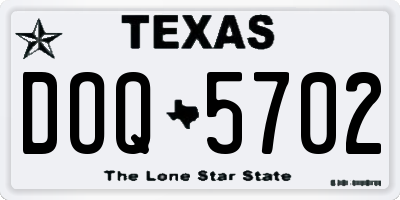 TX license plate DOQ5702