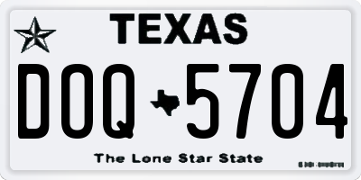 TX license plate DOQ5704