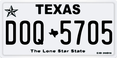 TX license plate DOQ5705
