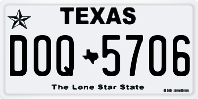 TX license plate DOQ5706