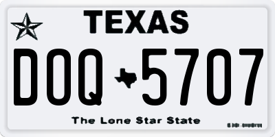 TX license plate DOQ5707