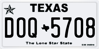 TX license plate DOQ5708