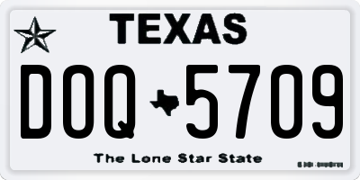 TX license plate DOQ5709