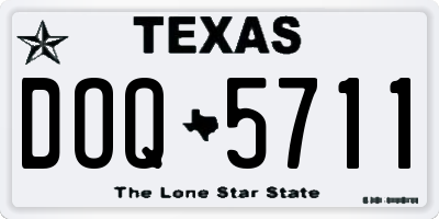 TX license plate DOQ5711