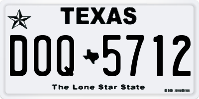 TX license plate DOQ5712