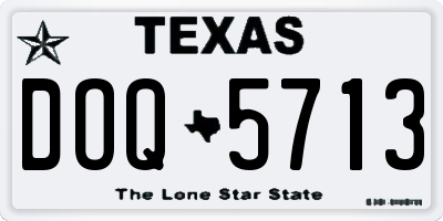 TX license plate DOQ5713