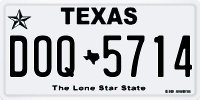 TX license plate DOQ5714