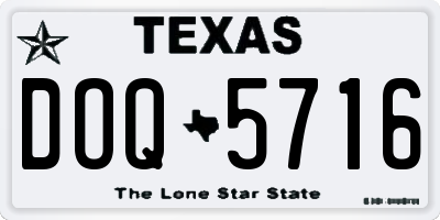TX license plate DOQ5716