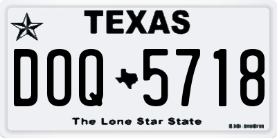 TX license plate DOQ5718