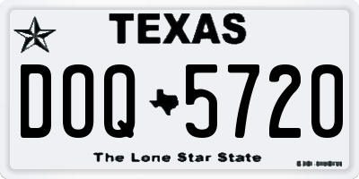 TX license plate DOQ5720