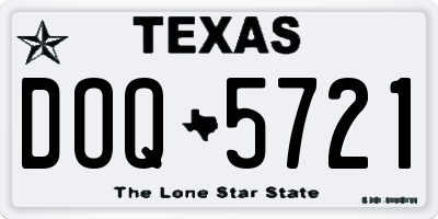 TX license plate DOQ5721