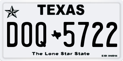 TX license plate DOQ5722