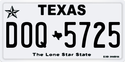 TX license plate DOQ5725