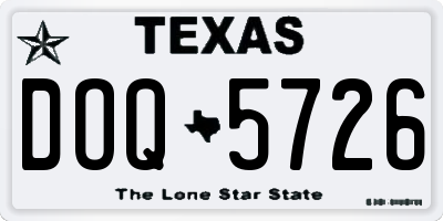TX license plate DOQ5726