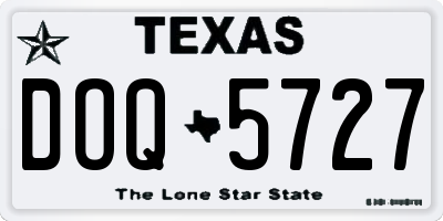 TX license plate DOQ5727