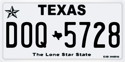 TX license plate DOQ5728