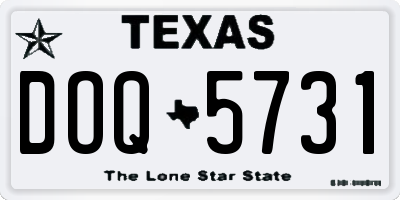 TX license plate DOQ5731