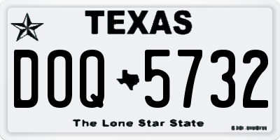 TX license plate DOQ5732