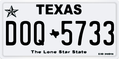 TX license plate DOQ5733