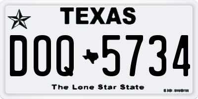 TX license plate DOQ5734