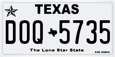 TX license plate DOQ5735