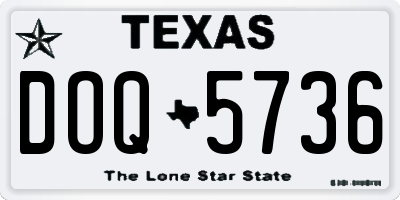 TX license plate DOQ5736