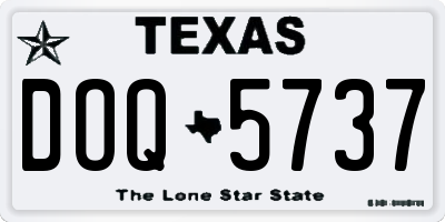 TX license plate DOQ5737