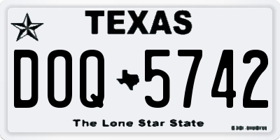 TX license plate DOQ5742