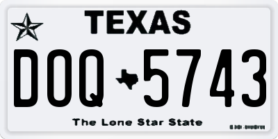 TX license plate DOQ5743