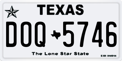 TX license plate DOQ5746
