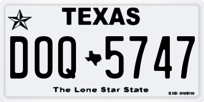 TX license plate DOQ5747