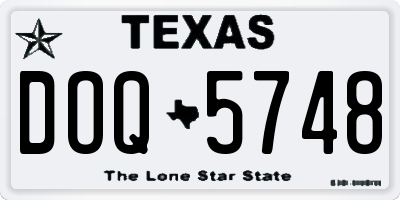 TX license plate DOQ5748