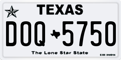 TX license plate DOQ5750