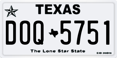TX license plate DOQ5751