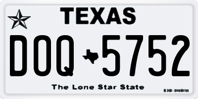 TX license plate DOQ5752